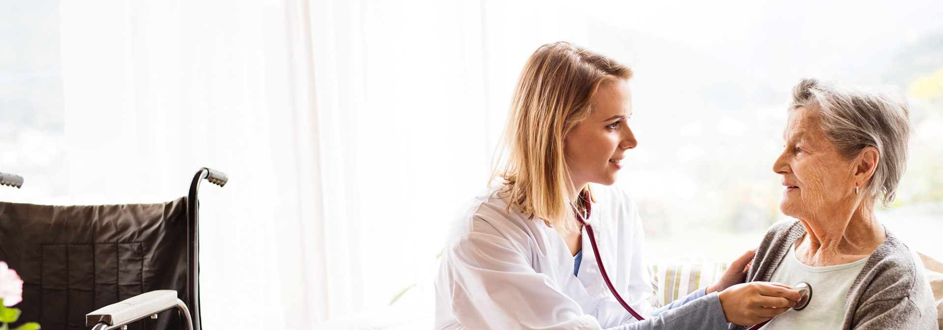 Health care professional taking care of patient